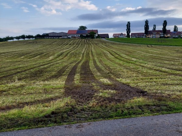 Spuren der Erntepanzer